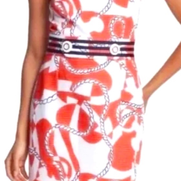 Lilly Pulitzer Size10 (fits like 6-8)Booze Cruise Kirkland Dress in Orange/White - Picture 2 of 5